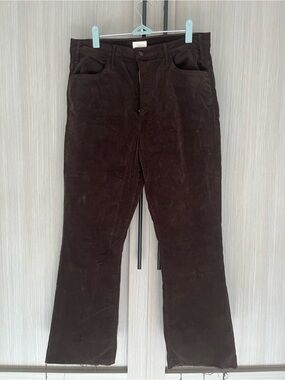 MOTHER NWT Corduroy Hustler Ankle Fray In Hopscotch (chocolate Brown) Sz32